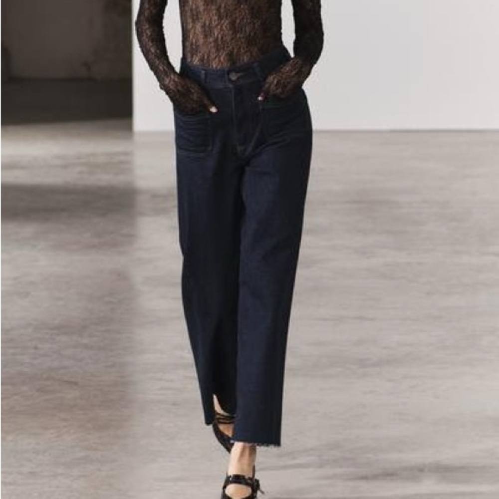 Zara Navy Flare Jeans